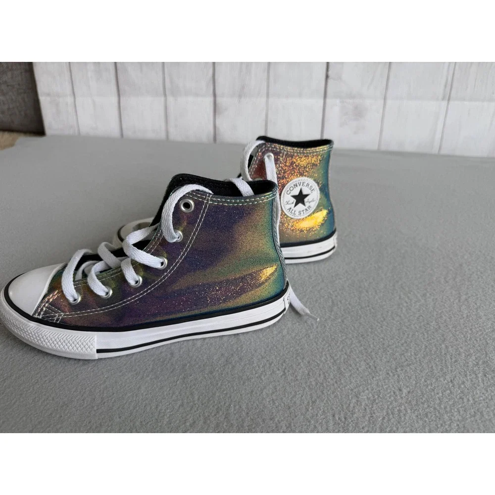 Converse Chuck Taylor All Star Junior Iridescent Oil Slick High Top Size 1